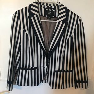 H&M striped blazer size 8